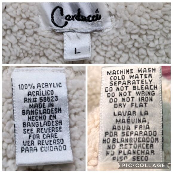 Carducci Cable Knit Green Vest Cream Faux Fur Trim Lined Hood Women’s Size Large - Picture 8 of 11